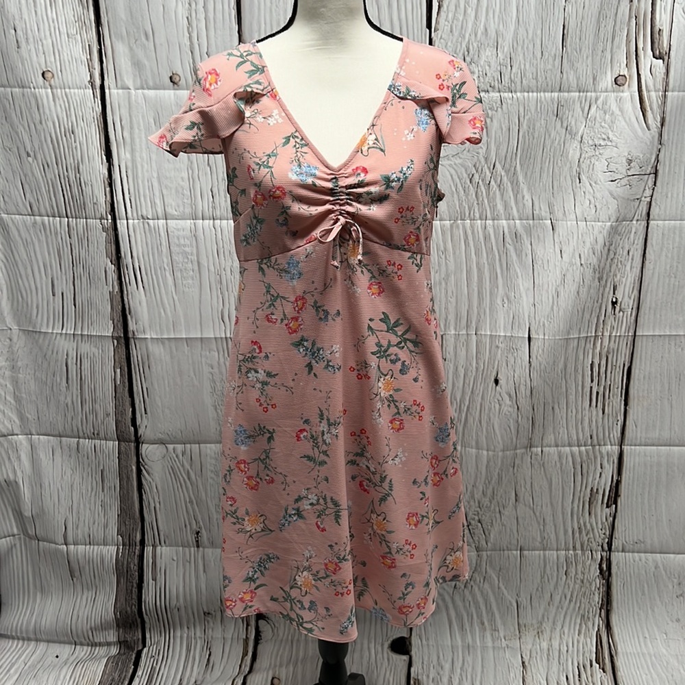 Floral Pink Midi Dress